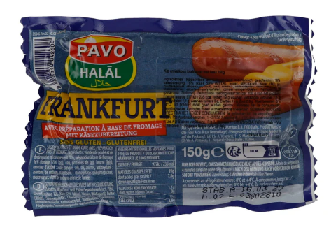 Pavo Frankfurter mit Käsezubereitung 150g W2714 BLAU