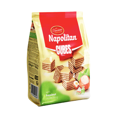 Cubes Schoko Napolitan 220g Haselnuss Vincinni