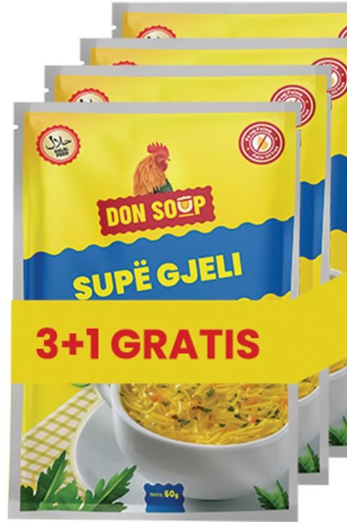 Hühnersuppe Don Gjeli 3+1 Gratis 4x60g