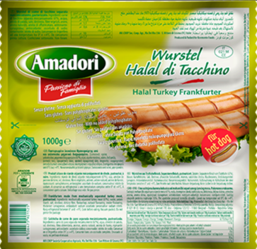 NEU ! Wurstel Halal Amadori Würstchen Hot Dog 1000g NEU ! Wurstel Halal Amadori Würstchen Hot Dog 1000g