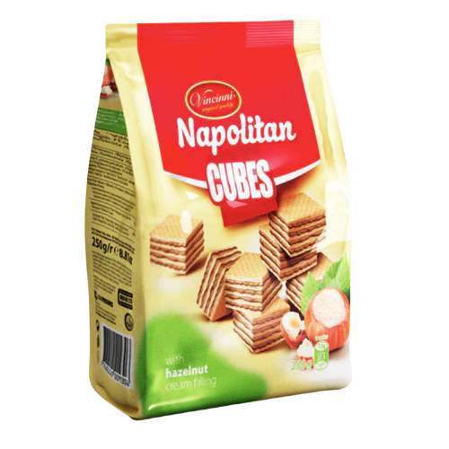 Cubes Napolitan 250g Haselnuss Vincinni