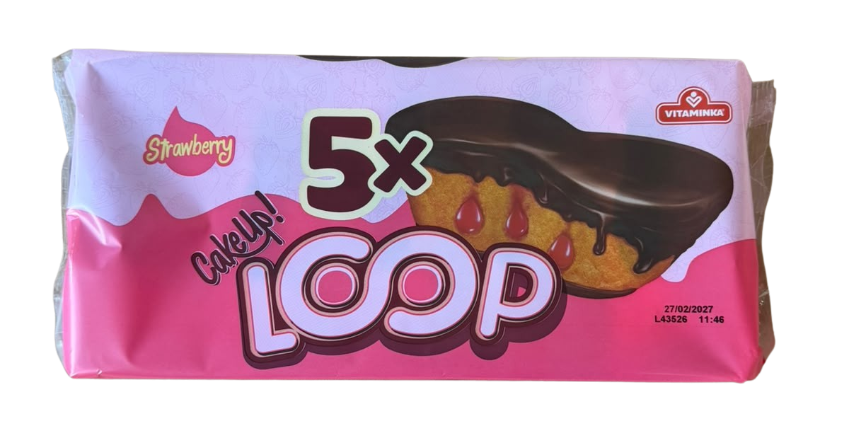 Loop Set Erdbeere Tortina Pop Kek Vitaminka 5*47g = 235g Loop Set Erdbeere Tortina Pop Kek Vitaminka 5*47g = 235g
