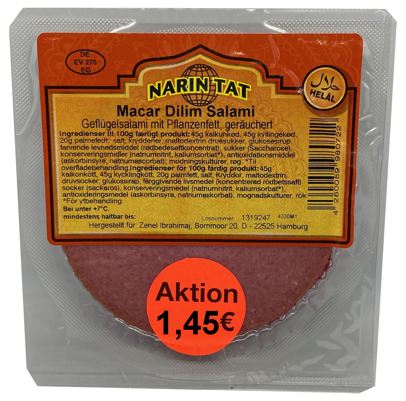 Macar Salami Dilim Narintat 150g