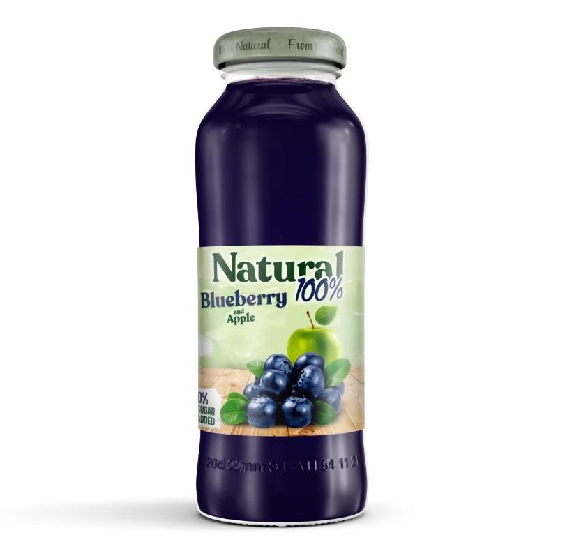 Relax Natural 100% Blueberry 200ml Glas Relax Natural 100% Blueberry 200ml Glas