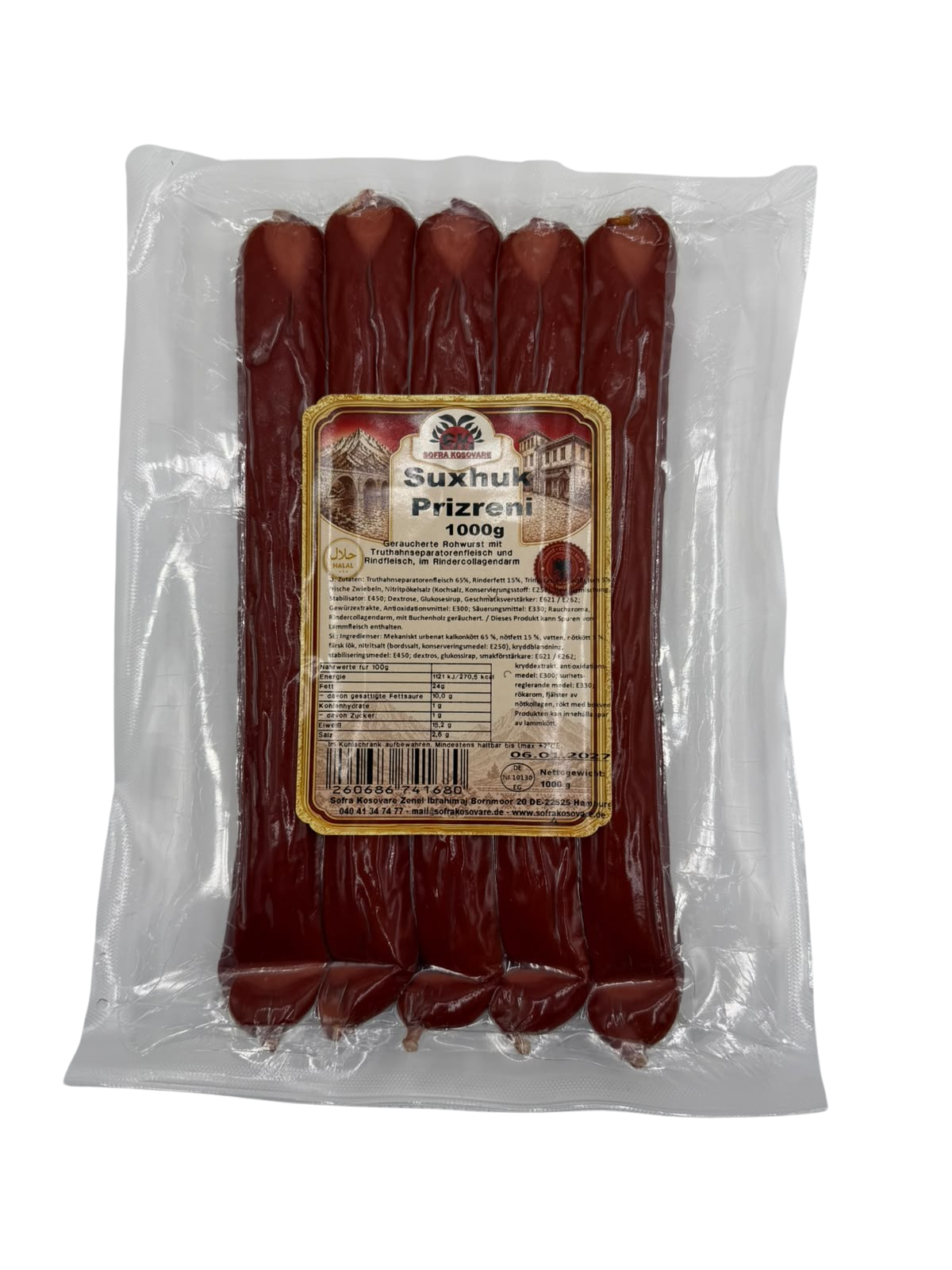 Suxhuk Prizreni Rind und Pute 1000g