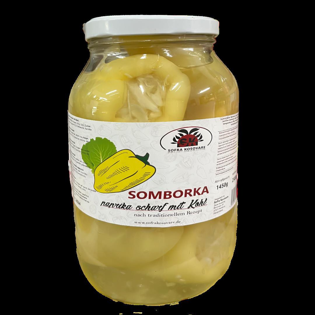 SK Somborka Paprika mit Kohl scharf 2500g Glas Tegull