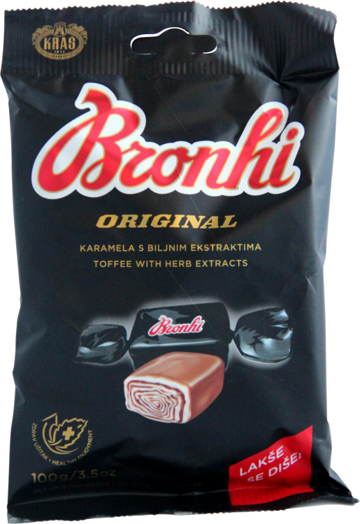 Bronhi Lakritz Karamell Bonbons Kras 100g